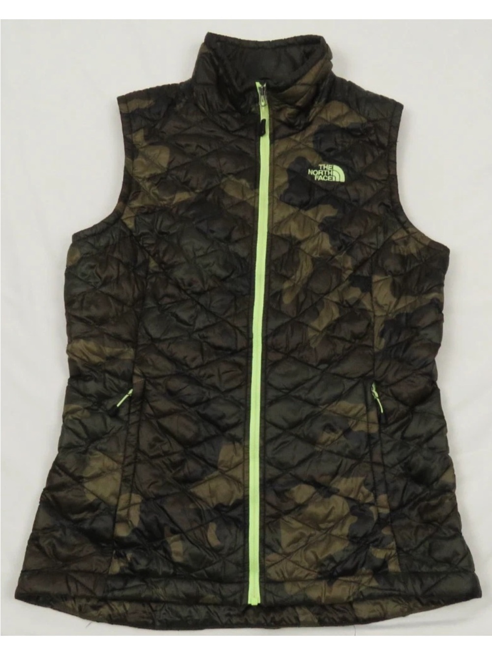 The North Face TNF Thermoball Camo Full Zip Puffer Vest Coat Jacket S